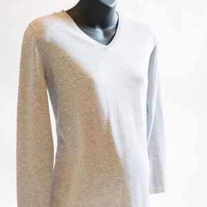Gray V-Neck Maternity Sweater